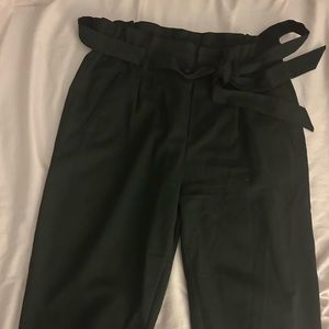 Black Zara trousers with tie belt